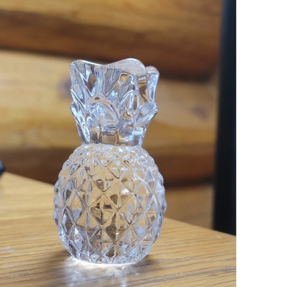 Vintage Williams Sonoma Clear Glass Pineapple Taper Candle Holder 3 Inch - Picture 4 of 7